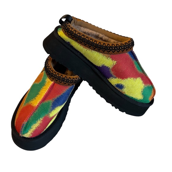 UGG Shoes - UGG Tazz Pridepop Tasman Platform Jacquard Knit Slipper Shoes